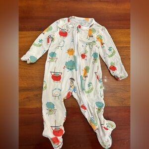 Angel Dear White One Piece with Colorful Characters